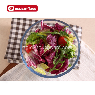 Salat-Mischschalen Borosilikatglas mit Deckel